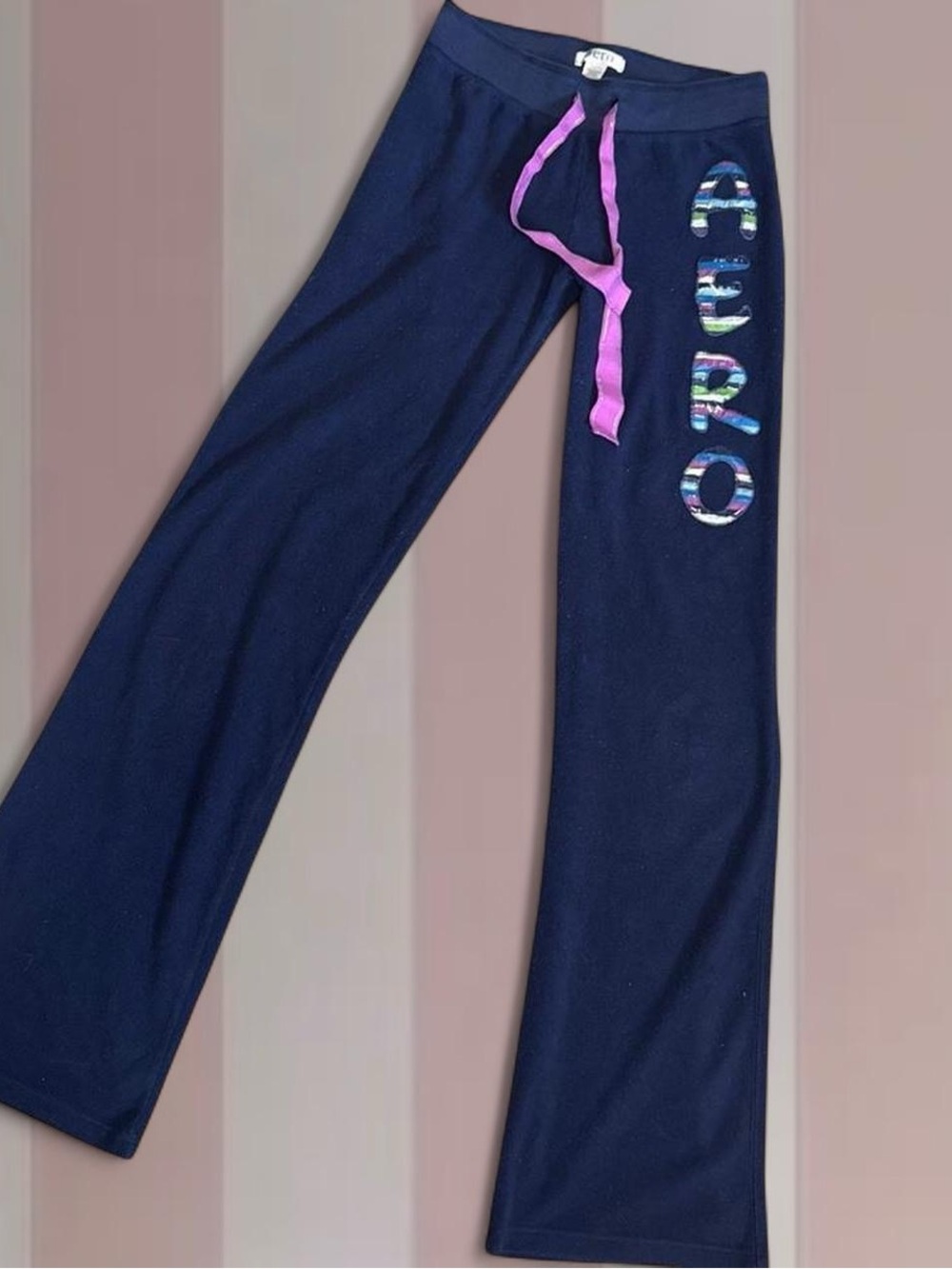 Aeropostale Y2K Navy Fleece Bootcut Sweatpants